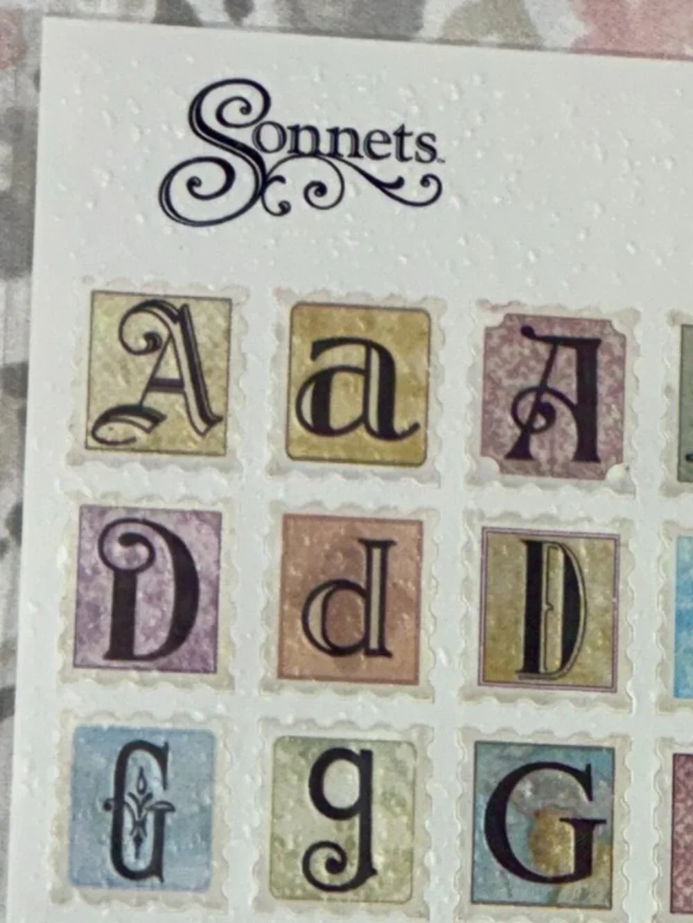 Sonnets Alphabet - Scrapbooking Letters - 1 Sheet - NIP